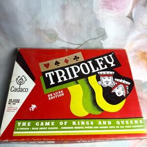 Vintage Mr. Fun Cadaco Tripoley The Game Of Kings & Queens Board Game